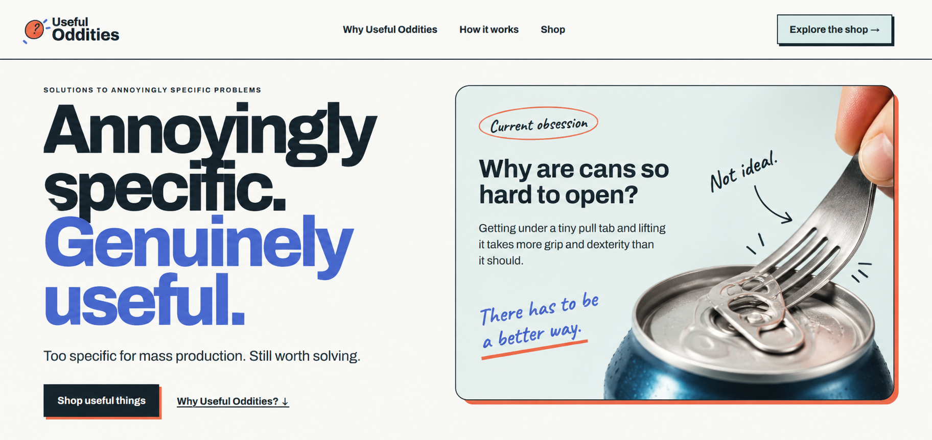 Current obsession: opening a pull-tab can using the tines of a fork as a workaround